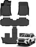 Jenofa-Floor Mats for Subaru Ascent 2019-2025 7/8 Passenger All Model Waterproof All Weather Car Mats Subaru Ascent Floor Liner Custom Fit for Ascent Accessories Black 2025