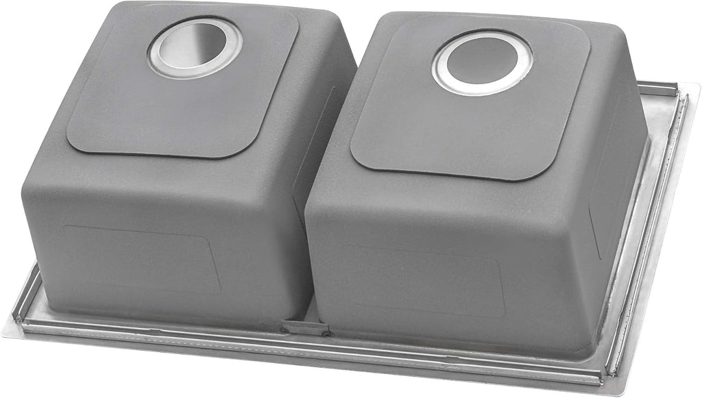 Ruvati 33 x 22 inch Topmount Kitchen Sink – 50/50 Double Bowl Kitchen Sinks, 16 Gauge T-304 Stainless Steel Kitchen sink, Drop-in Sink, Brushed Finish – RVM5150