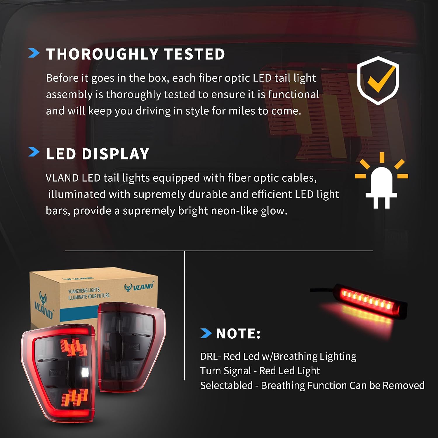 VLAND Led Tail Lights Compatible with 14th Gen Ford F150 2021-2023, Rear Lights w/Dynamic Animation Indicator, Fit Models w/BLIS(Re-Use OE Module) Red Lens