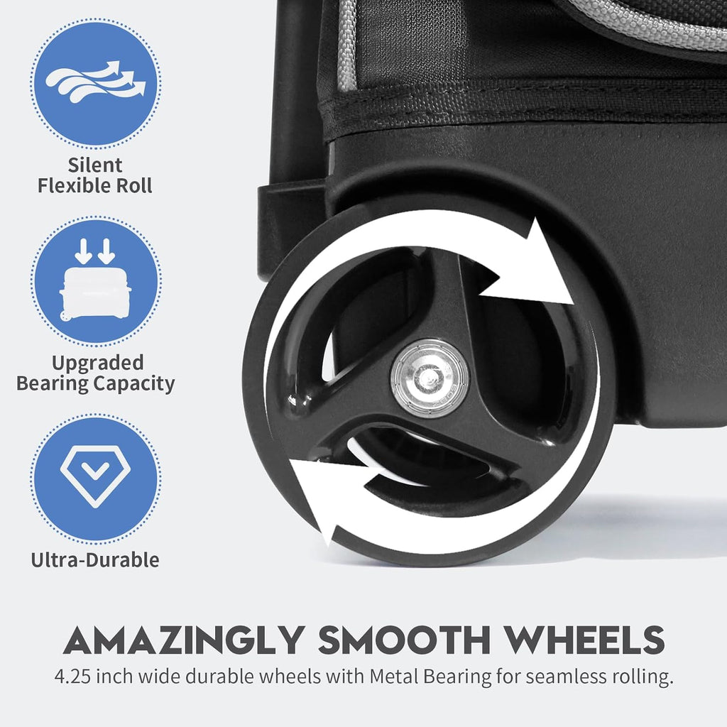 Mangrove 3 Ball Bowling Bag with Wheels & Shoe Compartment, Deluxe Bowling Ball Bag 3 Ball Roller, Rolling Triple-Ball Bag w/Accessory Pocket & Retractable Handle Extends to 40''