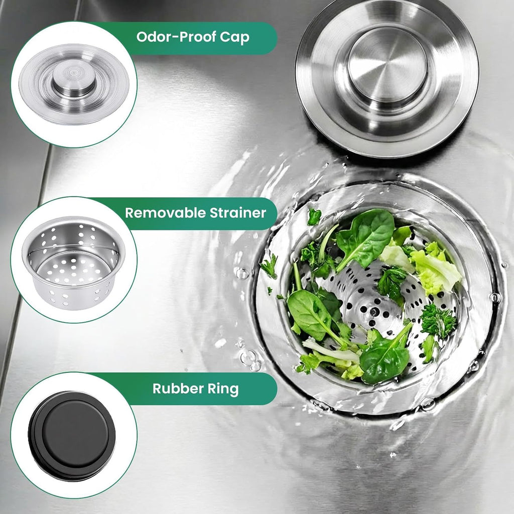 Utility Sink Stainless Steel Laundry Sink, 360 Degree Rotating Faucet, Hot And Cold Water Functions for Garage Kitchen Bathroom Laundry Use (Single Bowl 20'' Sink)