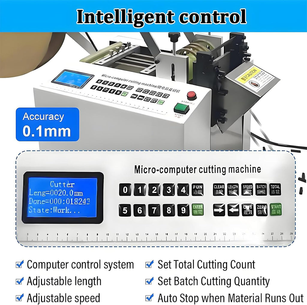 Digital Display Heat-Shrink Tube Cutting Machine, Electric Tube Cold Cutting Machine, Tube Cable Pipe Cutter Cutting Machine,for Sleeve, Rubber/Plastic Tube