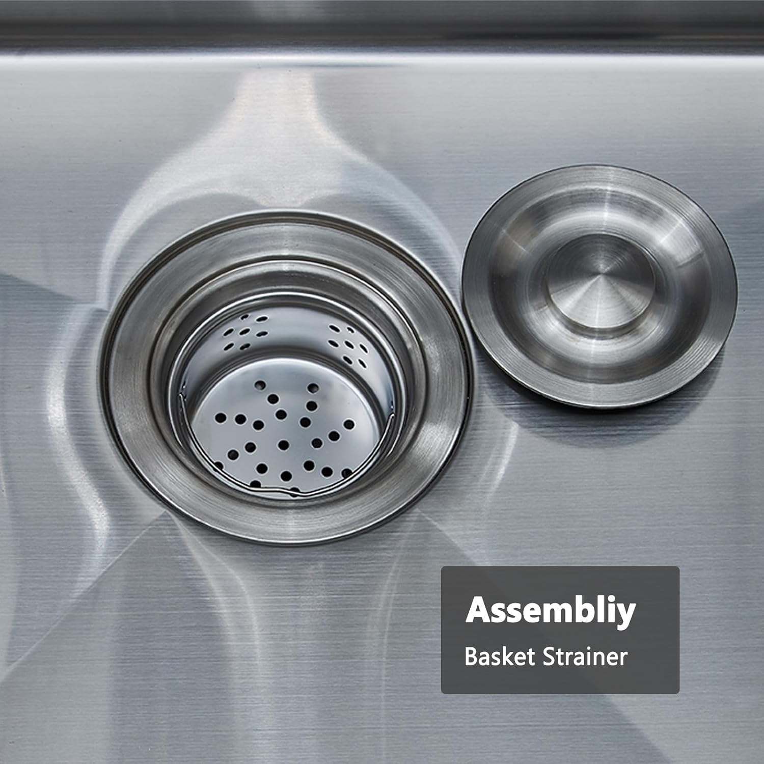 Friho 25x22 Drop in Kitchen Sink, Brushed Nickel Topmount Kitchen Sinks, SUS304 Commercial Handmade 16 Gauge Single Bowl Stainless Steel Sink with Basket Strainer