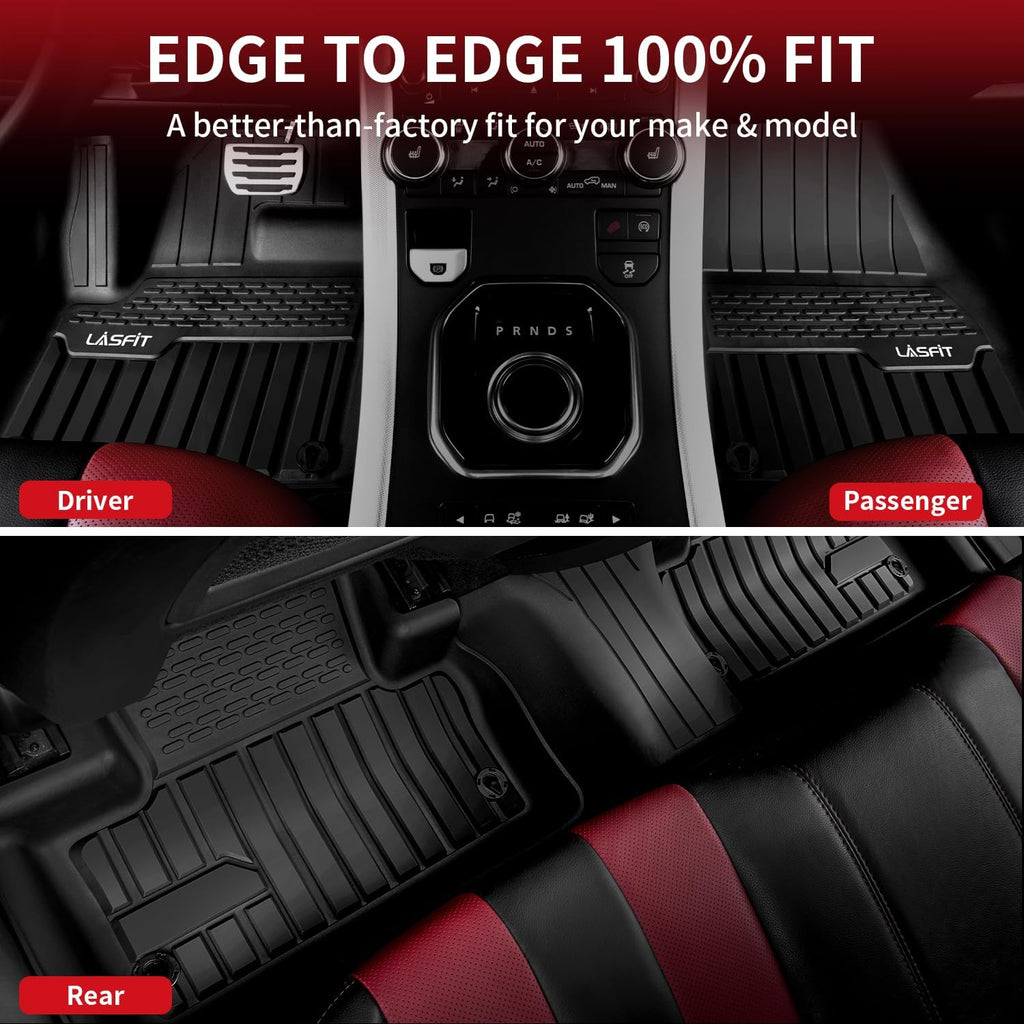 LASFIT Floor Mats for Range Rover Sport 2014-2022 (Not for Discovery/Evoque), TPE All Weather Custom Fit for Land Rover Sport Floor Liners 1st & 2nd Row Car Mats, Black, Easy to Clean