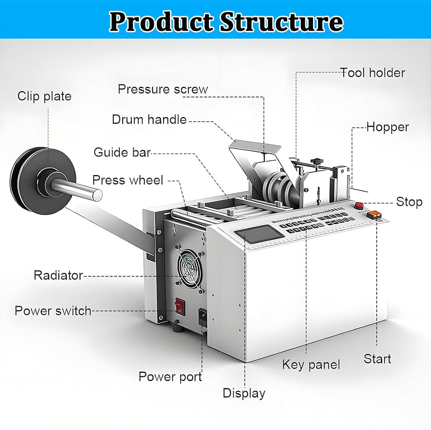 Electric Pipe and Cable Duct Cutting Machine, Fully Automatic Heat Shrink Tubing Cutting Machine, Suitable for Rubber/Plastic Tubing Sleeves.