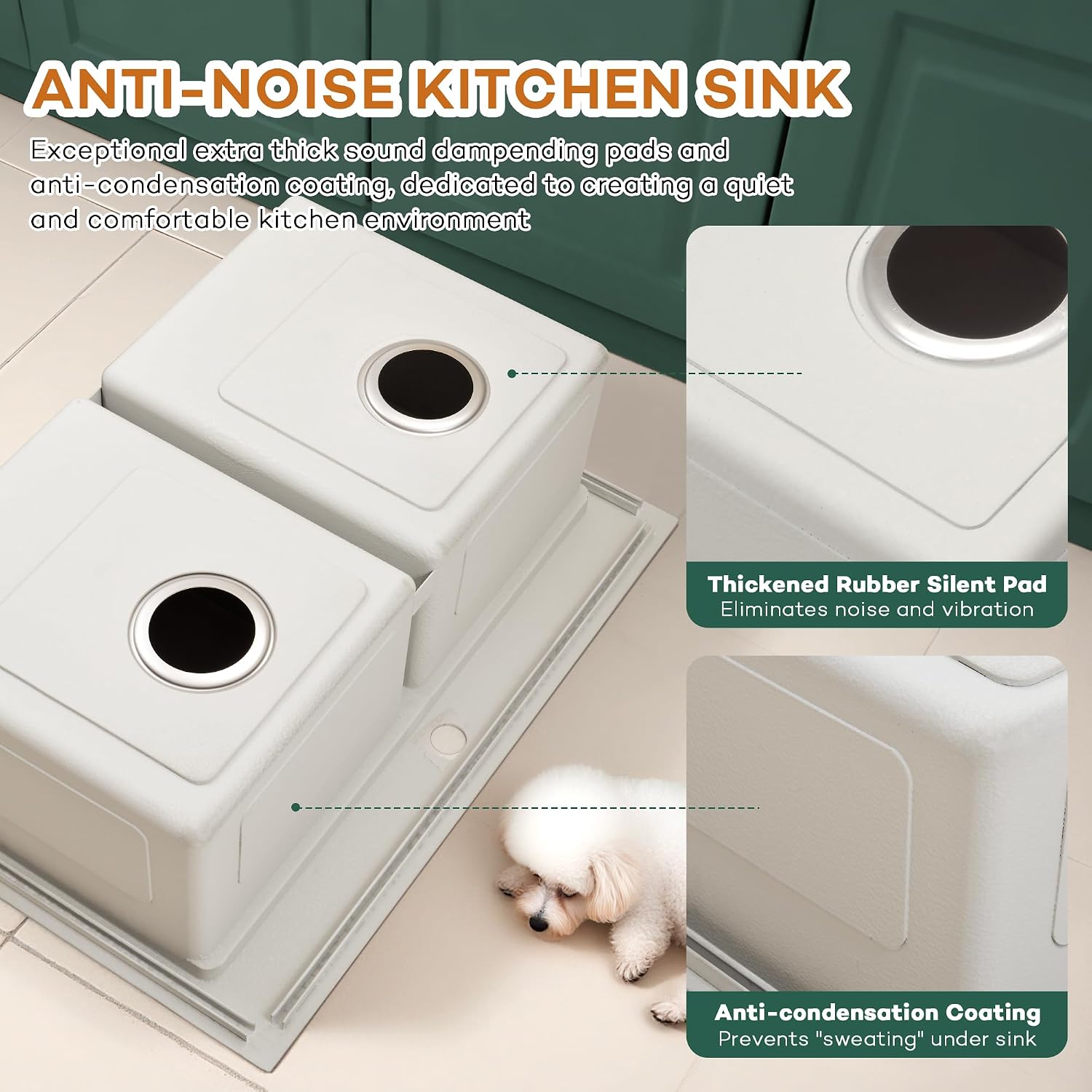 Rhbamoa Double Bowl Drop In Kitchen Sink 31 Inch,16-Gauge T304 Stainless Steel Topmount Kitchen Sink,50/50 Double Bowl Kitchen Sinks,10 Inch Deep Sinks with All Accessories, Brushed Finish