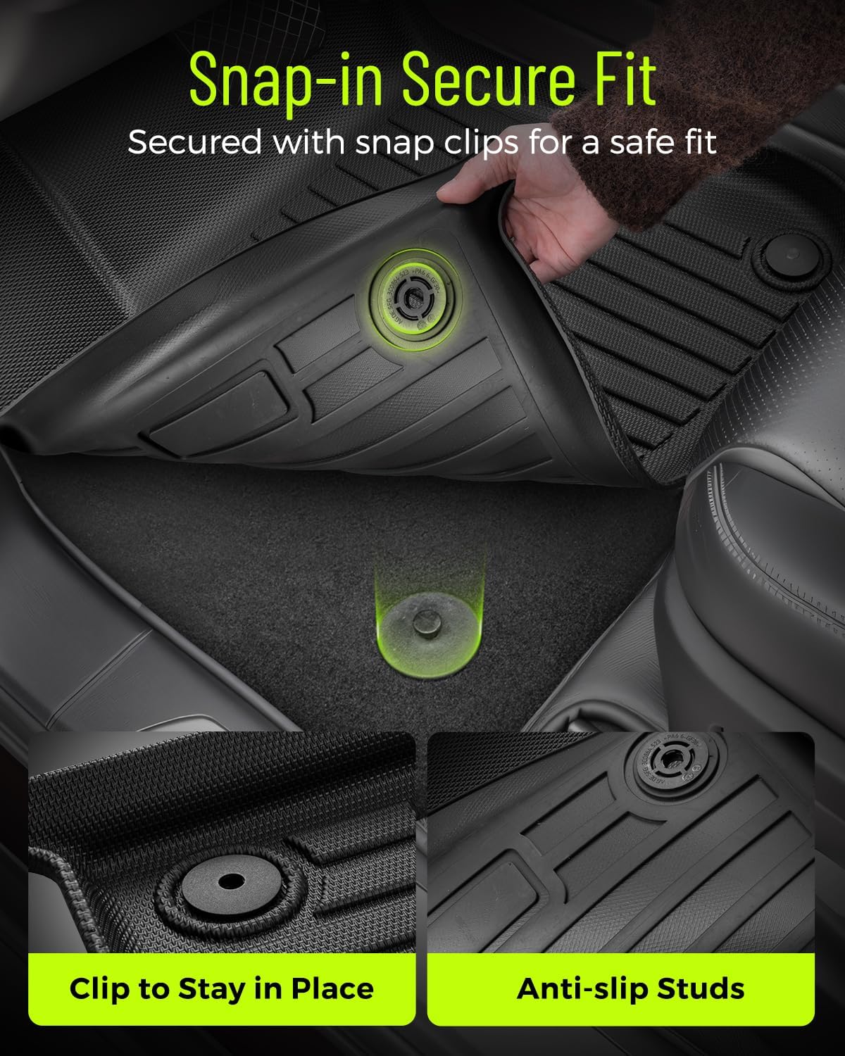 Car Floor Mats for Porsche Cayenne 2019-2025 2026 4PCS Full Set Trunk Mat | All Weather Full Coverage Floor Liners Heavy Duty Waterproof Long-Lasting Cayenne Accessories TPE Rubber Automotive Carpet