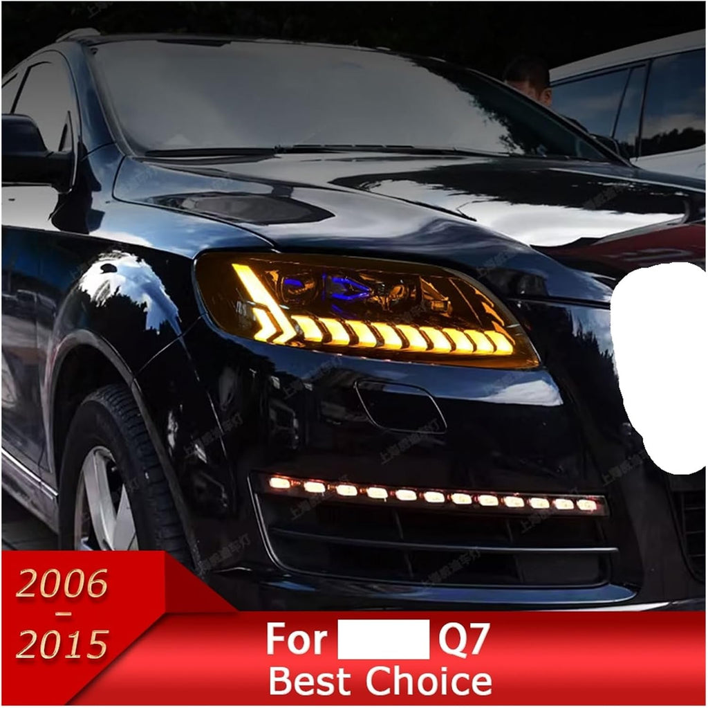 Car Lights Compatible With Q7 2006-2015 SQ7 LED Auto Headlight Assembly Upgrade RS Q8 Style Design Bifocal Lens Exterior Accessories(For 10-15 No AFS)