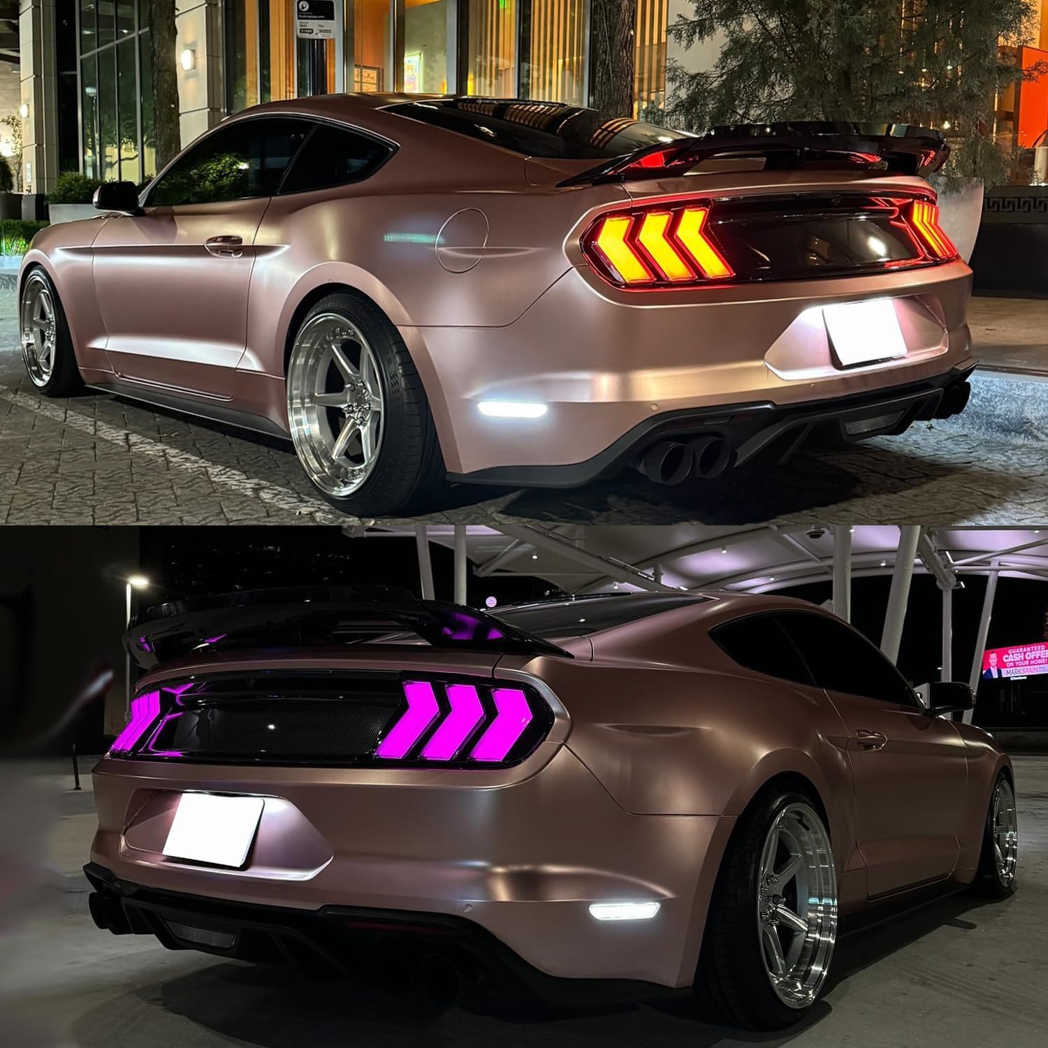 HCmotion LED Tail Lights For Ford Mustang Euro 2015-2023 (6 Lighting Modes), Start UP Animation With Sequential Turn Signal Rear Lamp Kit Assembly (Clear-RG)