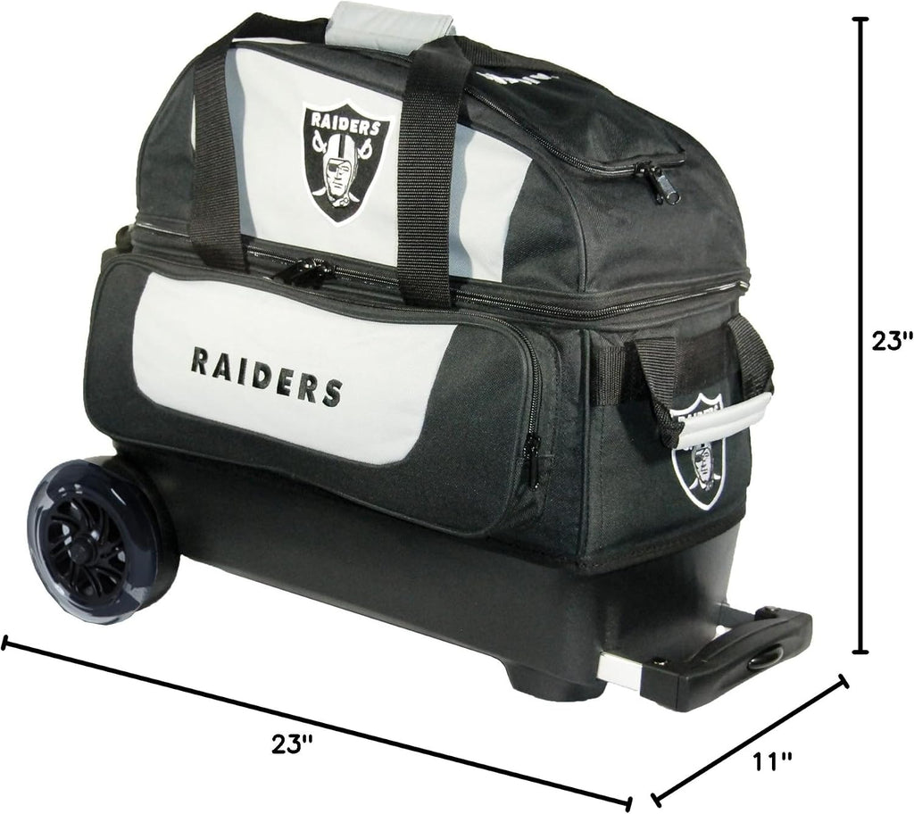 Strikeforce Bowling NFL Two Ball Bowling Roller Bag with Ball, Shoe and Accessory Pockets