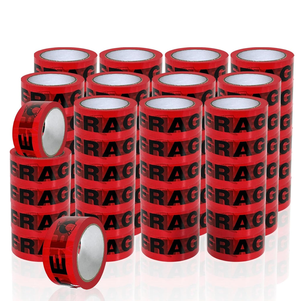 Fragile Tape Handle with Care Packing Tape 72 Rolls 2.4 Mil 2 Inch x 330 Feet (110 Yards) Heavy Duty Shipping Box Sealing Tape Suitable for Shipping and Moving Boxes (Black Fragile and Red)