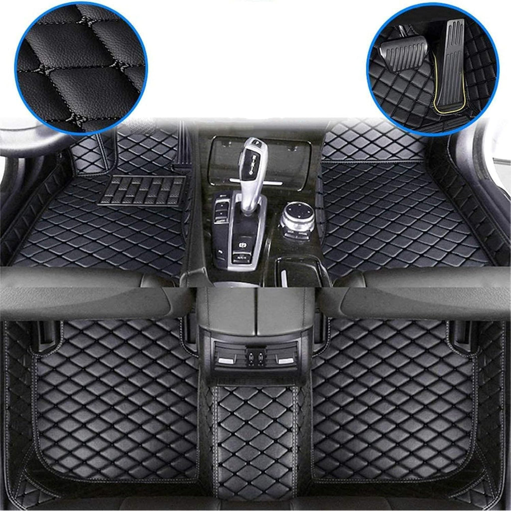 Car Floor Mats for Tesla - Model S 2014-2018 Full Coverage Foot Pad All Weather Anti-Slip Waterproof Dustproof Custom Luxury Interior Protection Auto Carpet QUUFAA (Black,Model S 2014 Year)