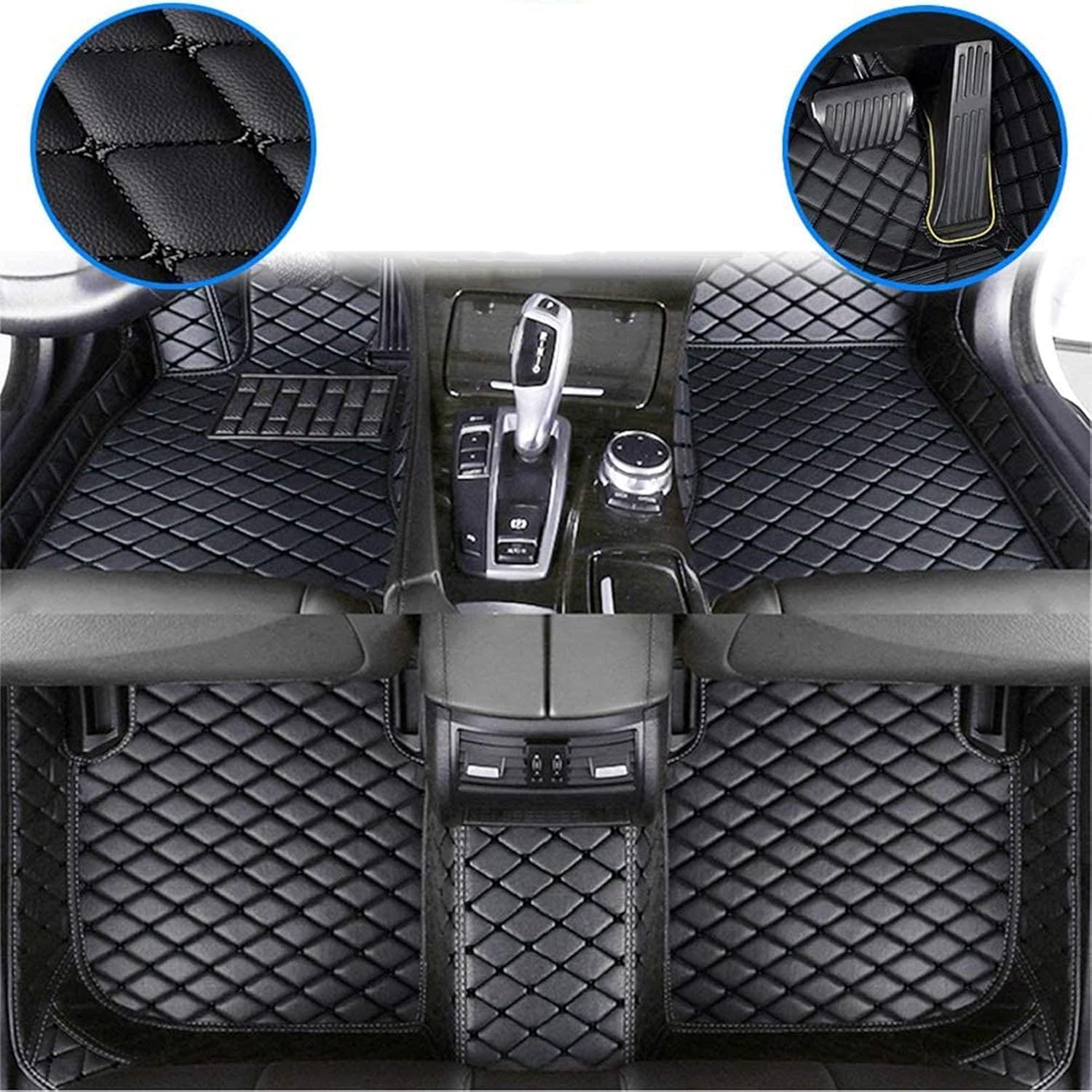Car Floor Mats for Tesla - Model S 2014-2018 Full Coverage Foot Pad All Weather Anti-Slip Waterproof Dustproof Custom Luxury Interior Protection Auto Carpet QUUFAA (Black,Model S 2014 Year)