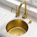 Home Small Mini Balcony Sink Gold Single Bowl Kitchen Sink Stainless SteelBar Sink Drop-in Or Undermount (Color : Gold-4, Size : 40x40cm) (Gold4 36x36cm)