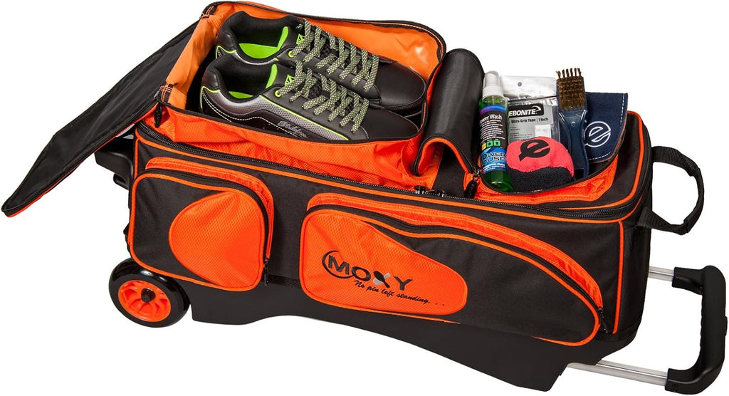 Bowlerstore Products Moxy Deluxe Triple Roller Bowling Bag - Orange/Black