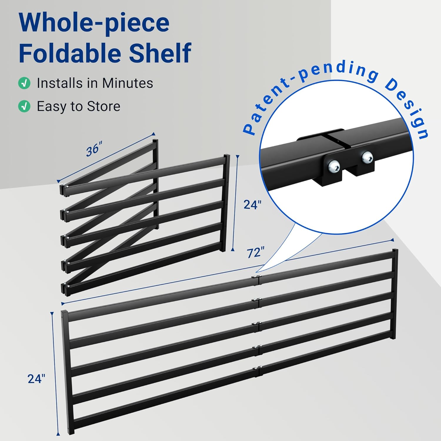 FLEXIMOUNTS 2-Pack 2x6ft Heavy Duty Garage Wall Shelving, 1200lbs Capacity, Garage Shelving Wall Mounted with 8 Hooks, Storage for Power Tools, Garden Supplies, Storage Bins, Lite Series