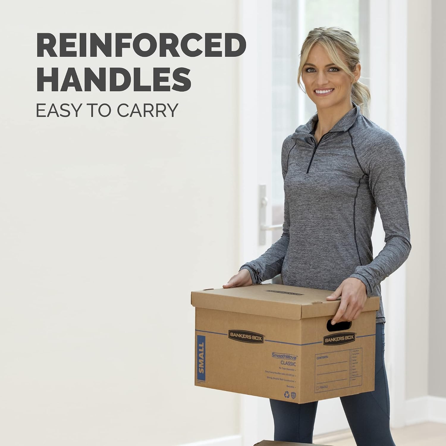 Bankers Box Classic Moving Box 30 Pack Kit, Reinforced Handles, Tape-Free Assembly, Box with Lid, 5 Small 20 Medium and 5 Large Boxes (7716502)