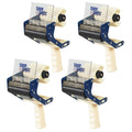 Box USA Tape Logic (4 Pack) Heavy-Duty Carton Sealing Tape Dispenser, 4', Blue/White