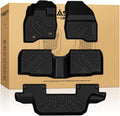 LASFIT Floor Mats for Ford Explorer 2015-2019 7 Seater All Weather TPE Car Liners Custom Fit for Front, Rear and 3rd Row, Black 4pcs