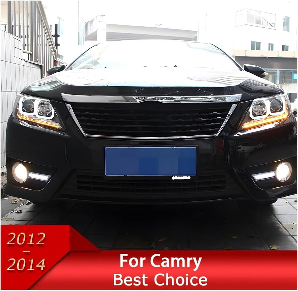 Car Lights Compatible With Camry 2012-2014 LED Auto Headlights Assembly Upgrade Bifocal Lens Blink Signal Lamp Tool Accessories