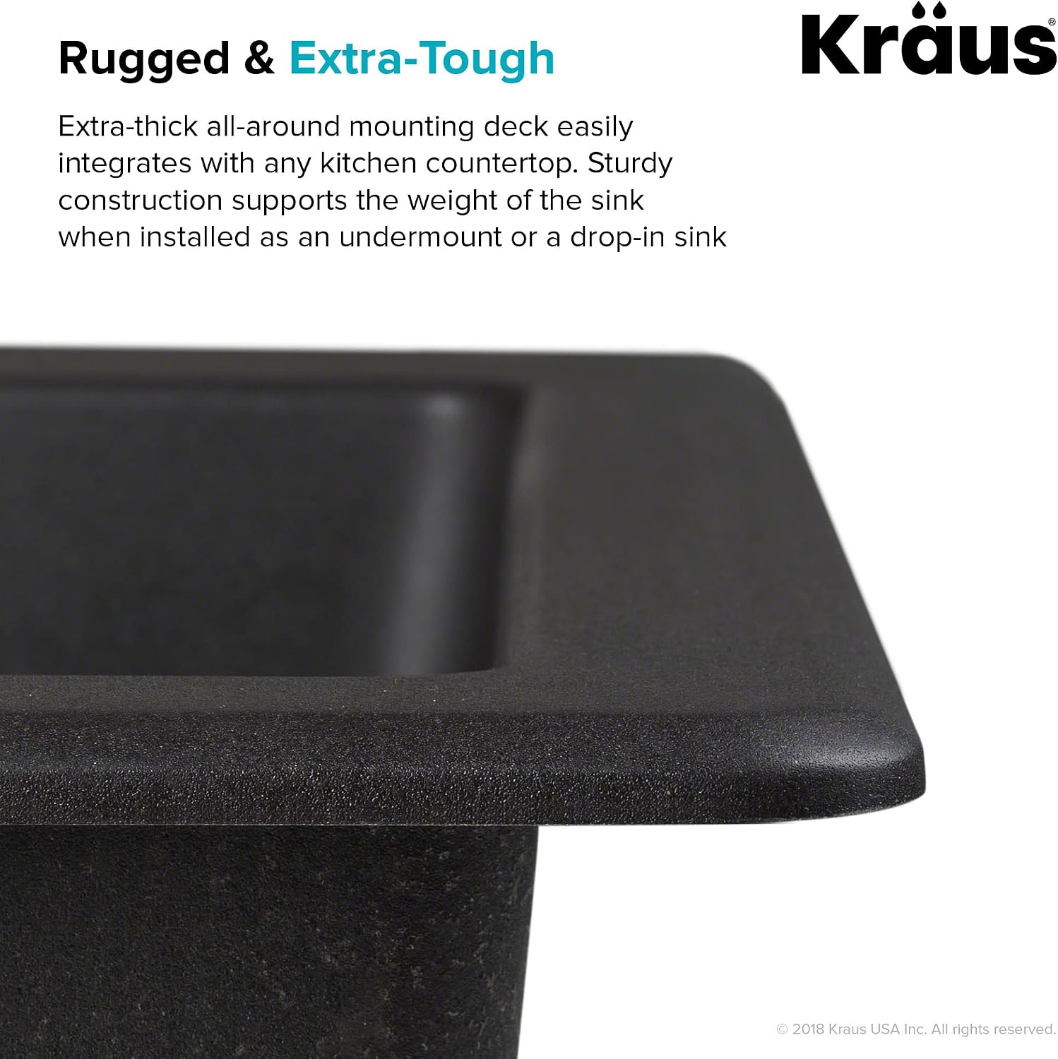 KRAUS Quarza 33-inch Drop-In/Undermount 60/40 Double Bowl Granite Kitchen Sink in White, KGD-442WHITE
