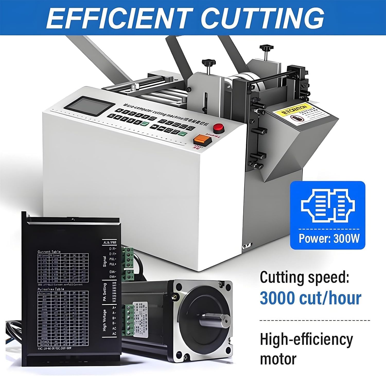 Fully Automatic Heat Shrink Tubing Cutting Machine,1/2' Max Cutting Diameter,300 W Electric Tube Cable Pipe Cutter