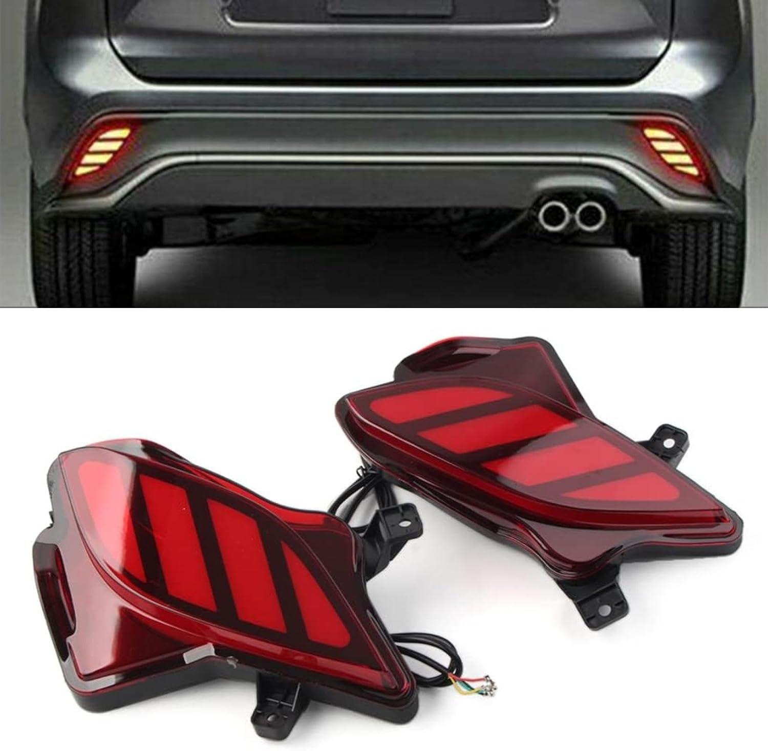 Fog Lights Car Rear Bumper Fog Lamp Brake Light Turn Signals Indicator Left & Right 2Pcs For Highlander 2020 2021 2022