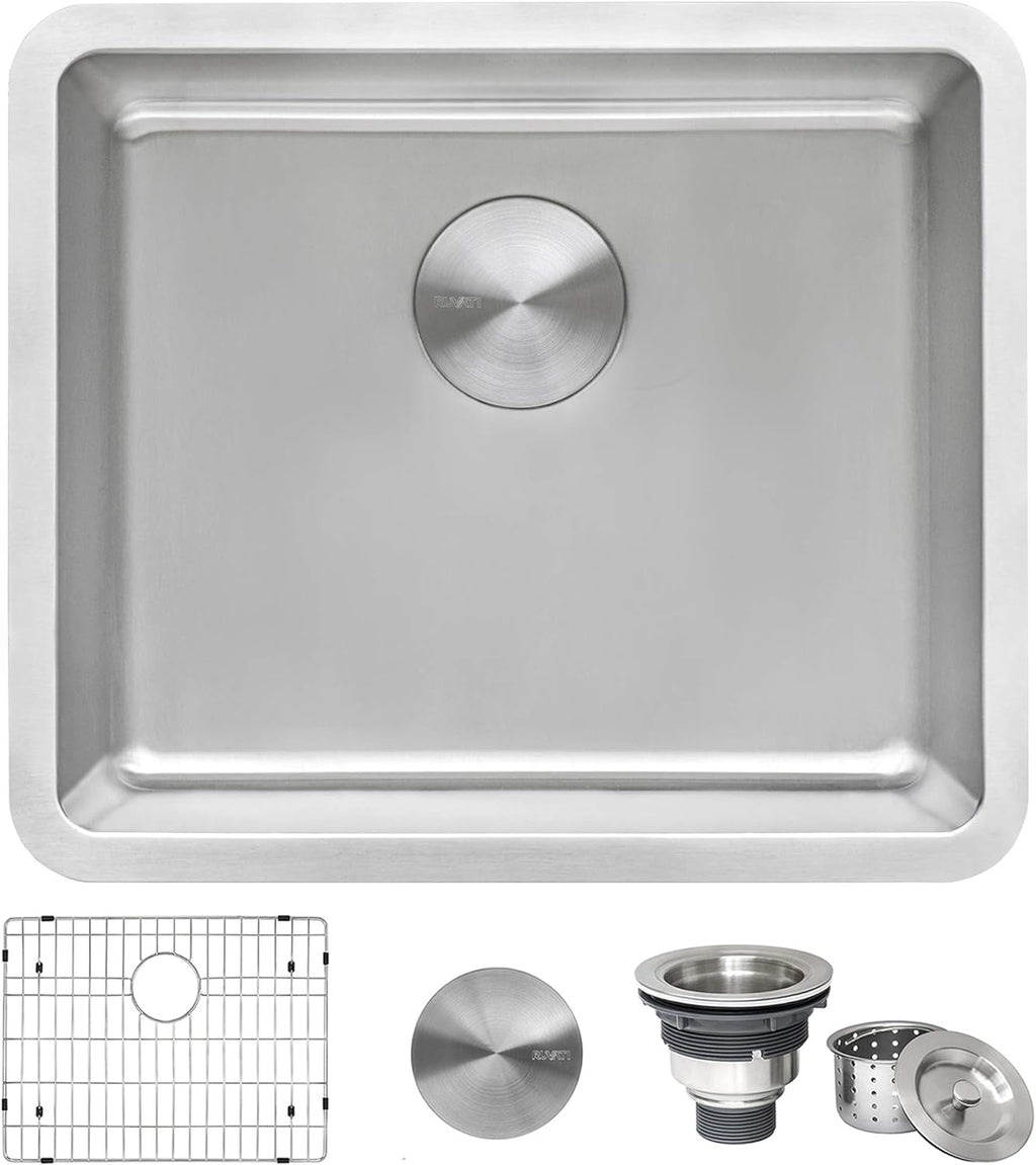 Ruvati 20-inch Undermount Bar Prep Kitchen Sink - 16 Gauge Stainless Steel Kitchen Sink Single Bowl with Brushed Finish hides scratches, Easy-to-Clean Undermount Sinks - RVM5020