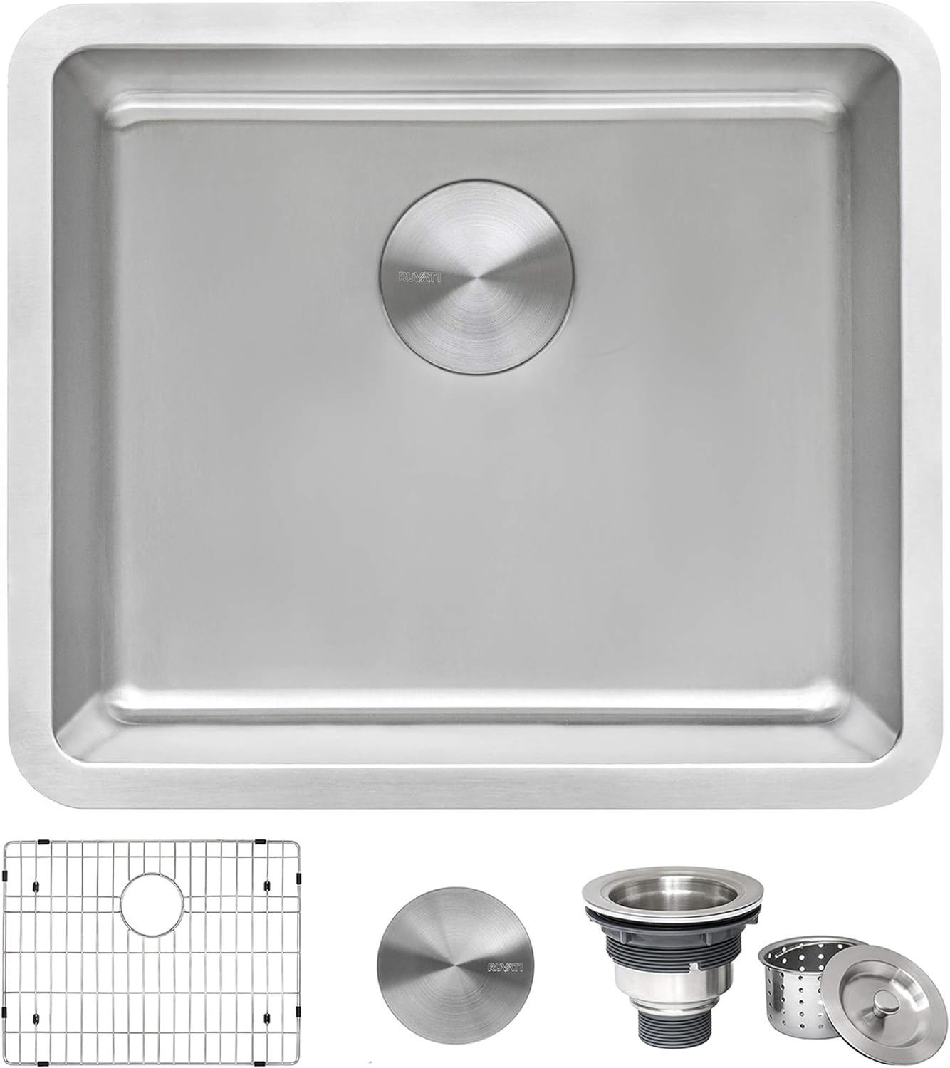 Ruvati 20-inch Undermount Bar Prep Kitchen Sink - 16 Gauge Stainless Steel Kitchen Sink Single Bowl with Brushed Finish hides scratches, Easy-to-Clean Undermount Sinks - RVM5020