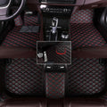 Custom Fit Leather Car Floor Mats for Hyundai Elantra 2021-2025,Waterproof Anti-Slip Vehicle Floor Liners, Durable Easy Clean Interior Protection Mats(Full Set/Black Red)