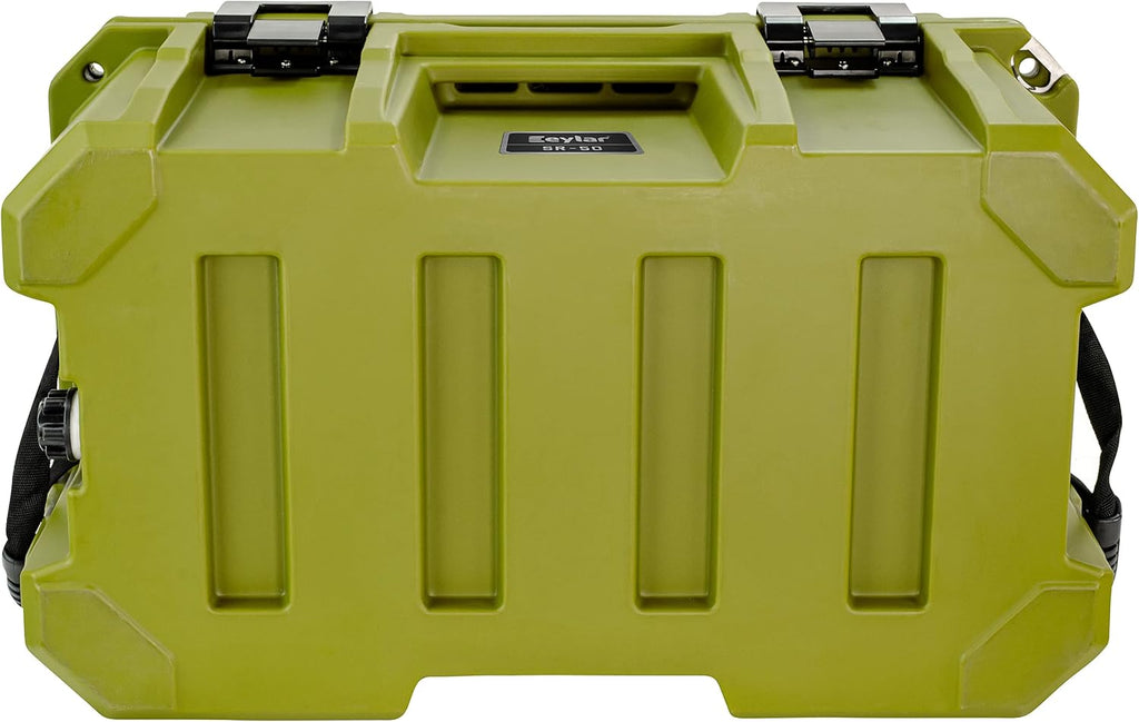 SR-50 Crossover Overland Cargo Case, Equipment Hard Case, Roto Molded, Stackable with Pad-Lock Hasp, Strap Mountable, TSA Standard, IPX4 Rated, 50 Liters (Green)