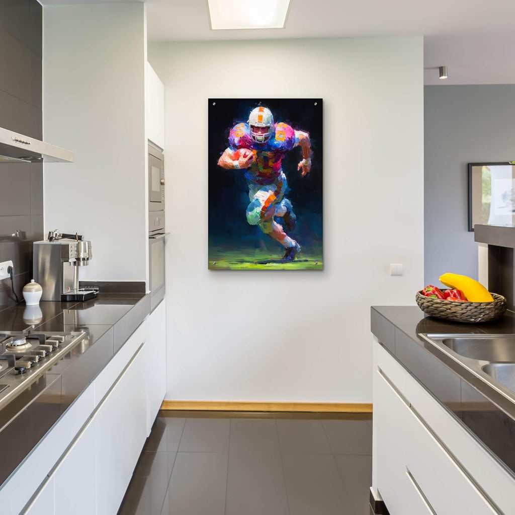Epic Art 'American Football Legend 2' by Ann Klee Acrylic Glass Wall Art, 24' x 36'