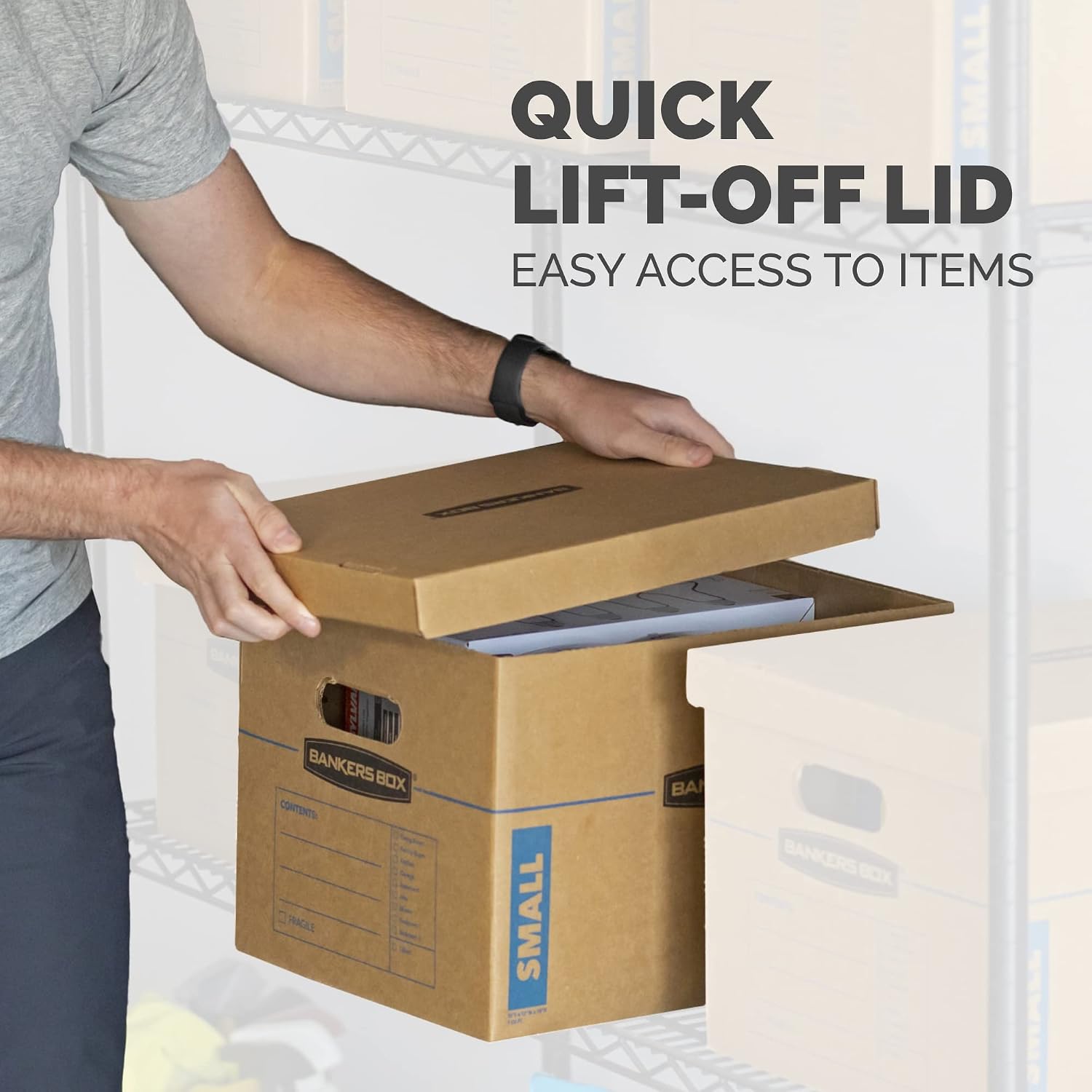 Bankers Box Classic Moving Box 30 Pack Kit, Reinforced Handles, Tape-Free Assembly, Box with Lid, 5 Small 20 Medium and 5 Large Boxes (7716502)