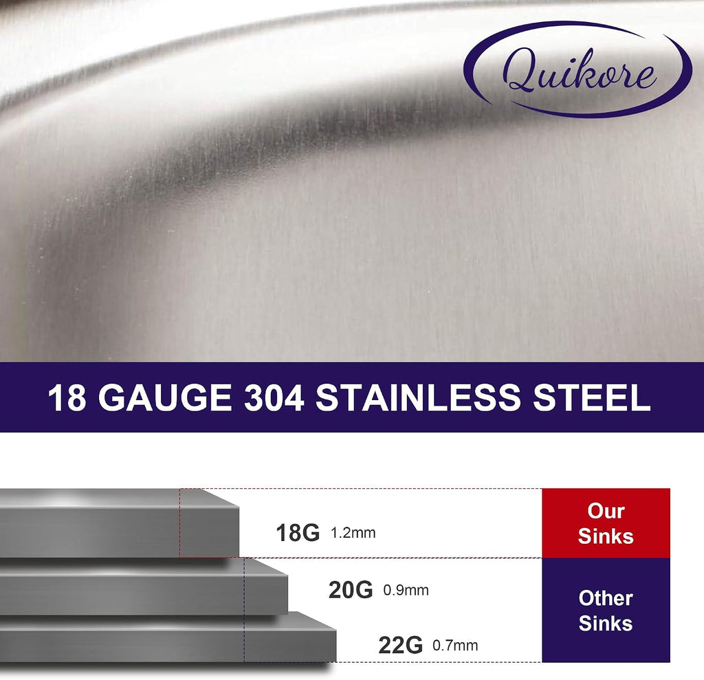 33x22 Double Bowl Drop In Kitchen Sink 33 Inch Topmount 304 Stainless Steel 18 Gauge Curved Shape Round Corner 50/50 Sinks with Basket Strainer 33' x 22' x 9'