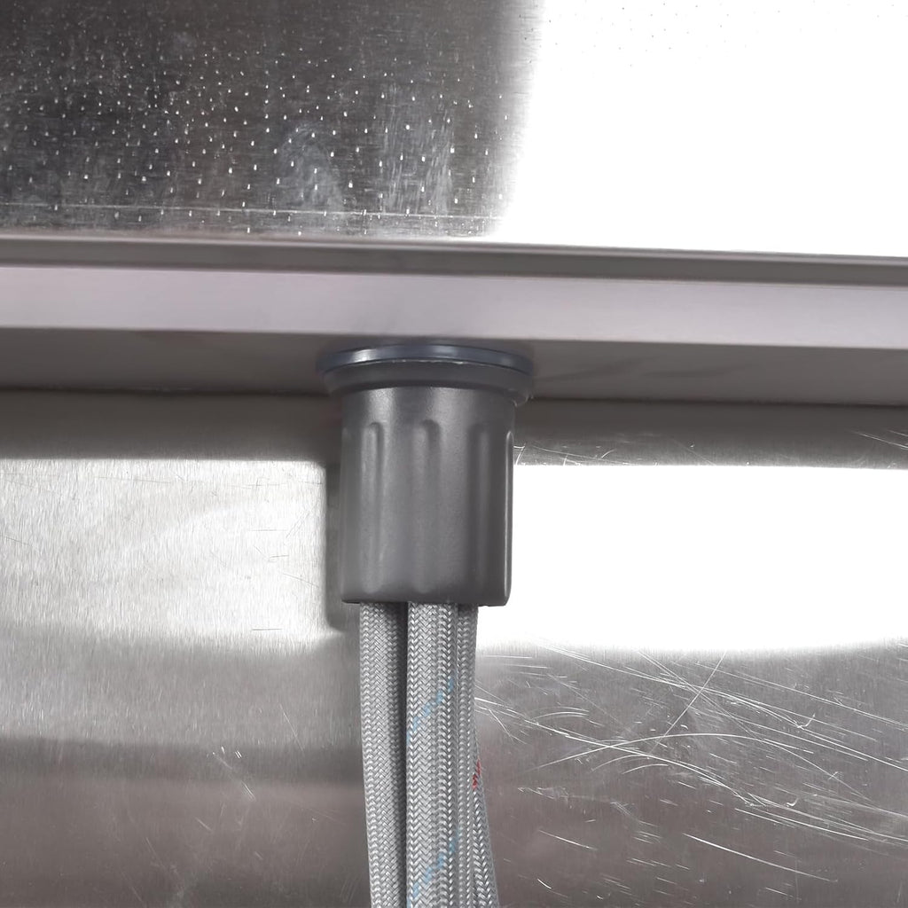 39.3 Inch Stainless Steel Free Standing Utility Sink - Single Bowl Commercial Kitchen Sink with Drawer, Pull-out Faucet, Hot & Cold Pipes for Laundry Room, Farmhouse, Garage, Outdoor & Indoor Use