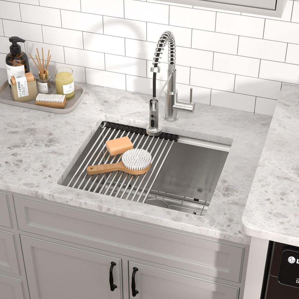 12' Deep Undermount Laundry Sink - 21'x18'x12' Workstation Stainless Steel Utility Sink 16 Gauge Single Bowl Sinks for Kitchen, Laundry, and Outdoor #TLU-0022