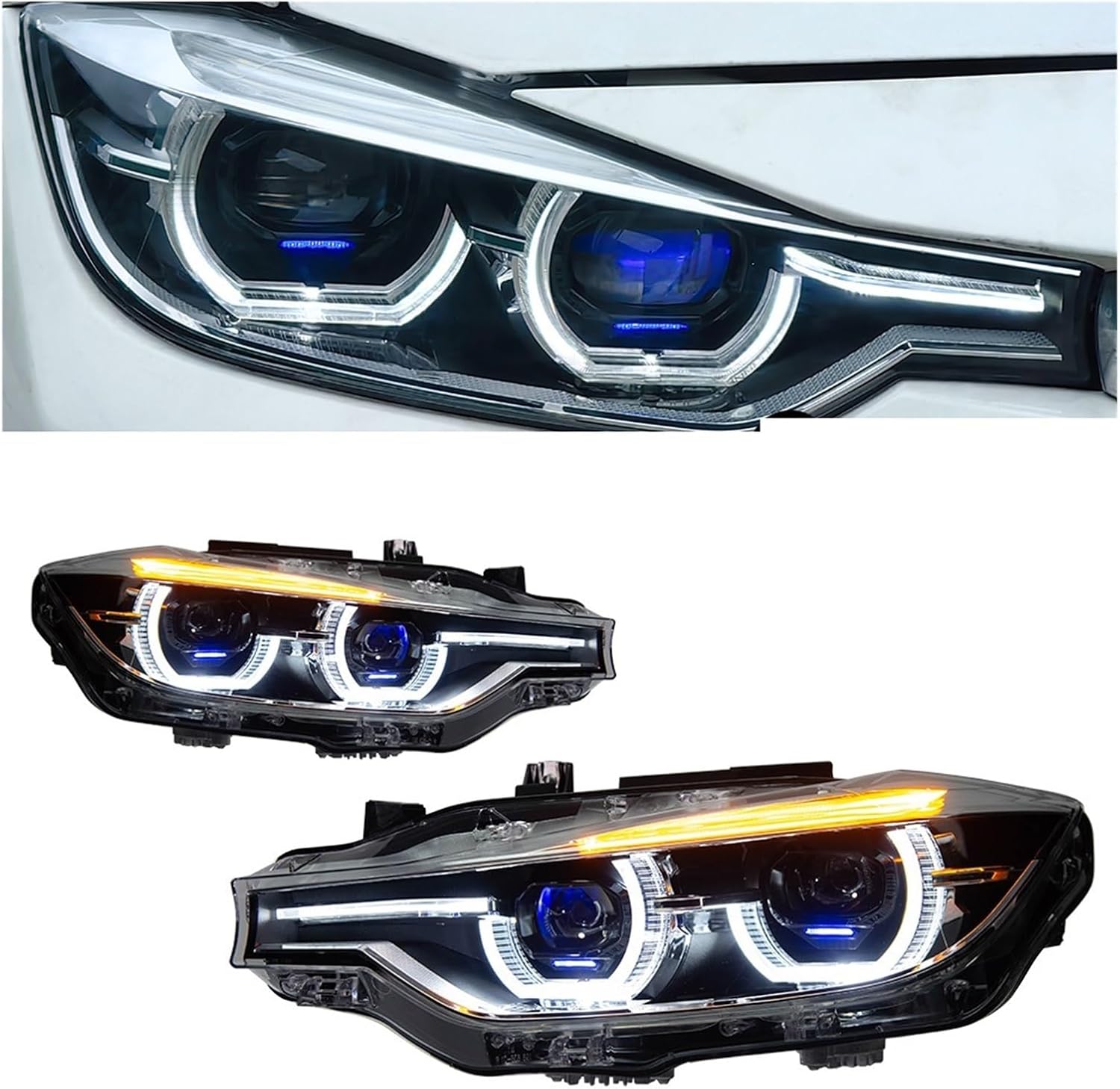 Car Light Compatible With BMW F30 F31 F35 2013-2019 3 Series LED Auto Headlights Assembly Upgrade Bifocal Lens Signal Lamp Tool Accessories(For Original LED)