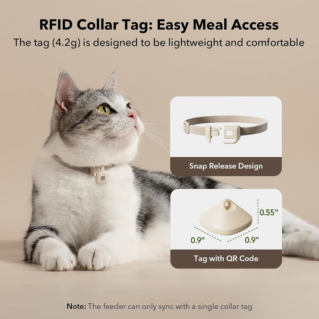 PETLIBRO RFID Automatic Cat Feeder, Collar Tag Activated Personal Meals, 5G Wi-Fi Multiple Cats Feeder for 3 Cats, App Control Cat Food Dispenser for Pets with Different Diets