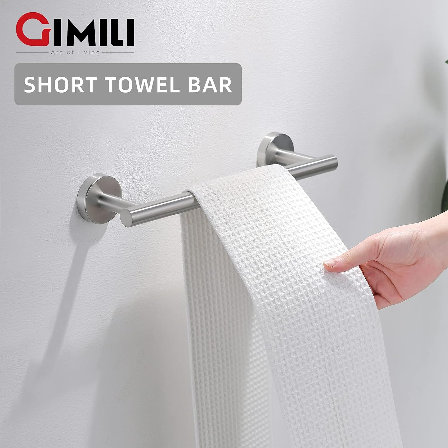 GIMILI 2 Pack 4 Piece Bathroom Hardware Set Brushed Nickel,Stainless Steel Bathroom Accessories Set, Towel bar Kit Wall Mounted, Toilet Paper Holder, Towel Bars, Robe Hook,Towel Rails and Rings