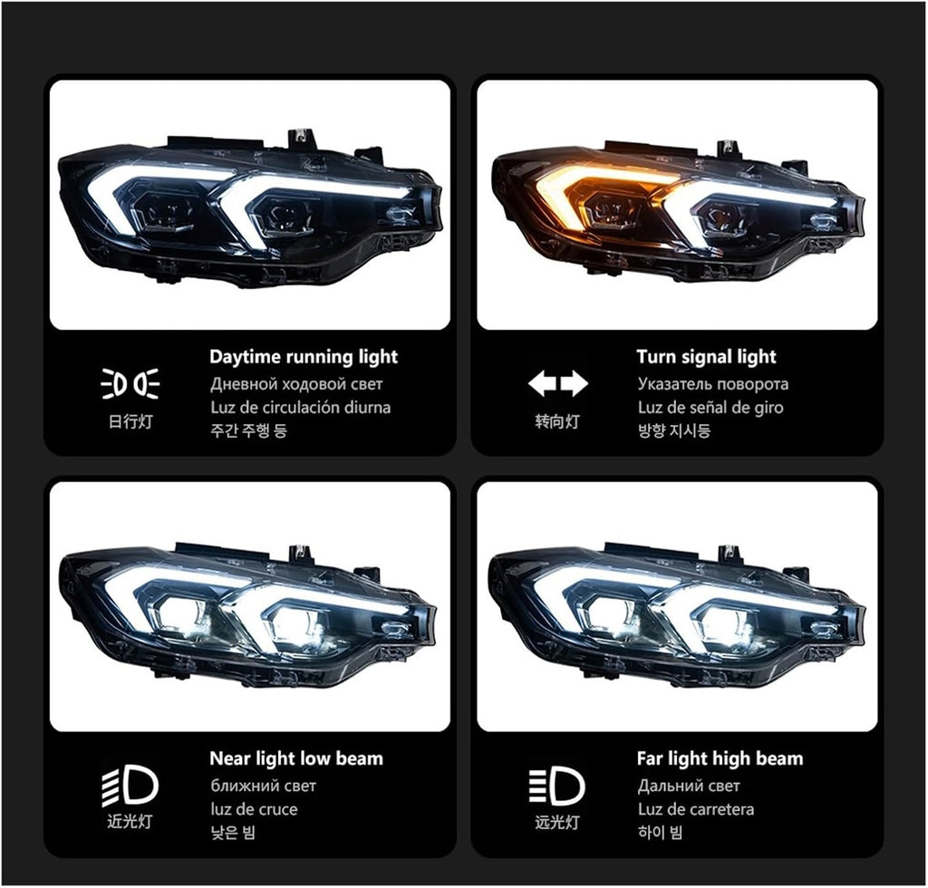Car Lights Compatible With BMW 2012-2019 F30 LED Headlight F31 Head Lamp 318i 320i 325i 328i 330i 335i DRL Automotive Accessories(For 12-15 Xenon)