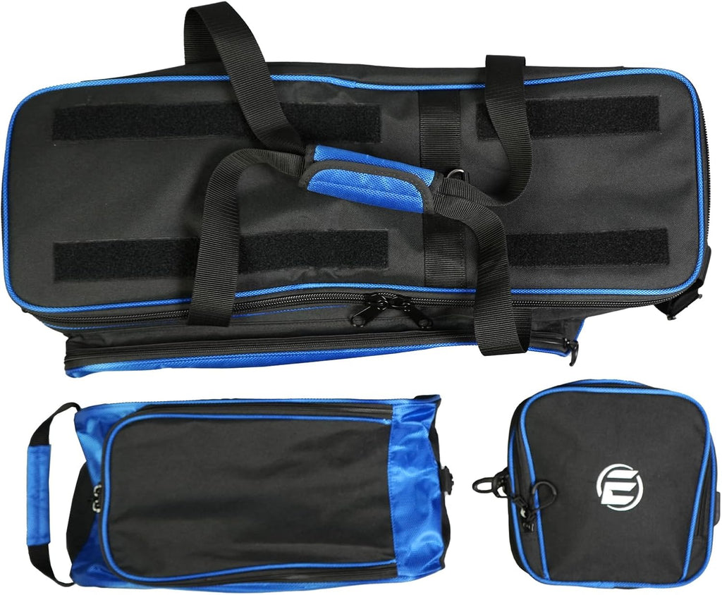 ELITE 3 Ball Slim Triple Tote Bowling Bag | Great for Tournaments and Travel | Rolling Bowling Bag With Wheels | Removable Shoe Compartment | Bowling Bags With USB Charging Port and Storage Pockets