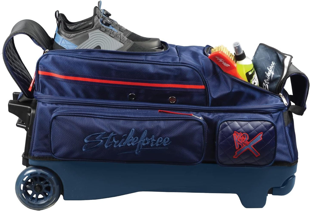 KR Strikeforce Diamond Triple Roller Premium Bowling Bag with 5' Smooth KRuze Wheels