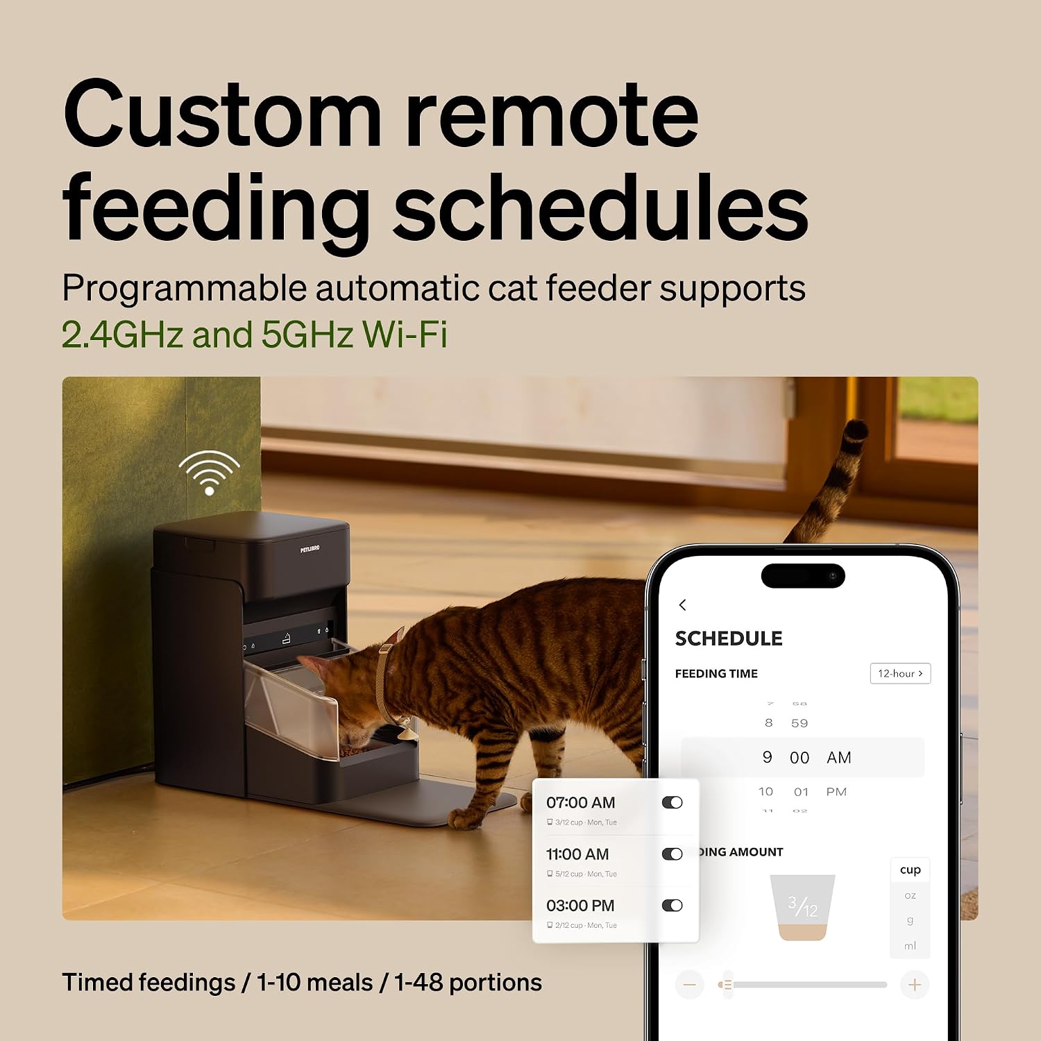 PETLIBRO RFID Cat Feeders for 2 Cats, Collar Sensor for Personalized Meals, Cats Recognition, Diet Tracking and Anti-Stealing for Multi-Pets Homes and Different Diets, Automatic Pet Feeder (Pack of 2)