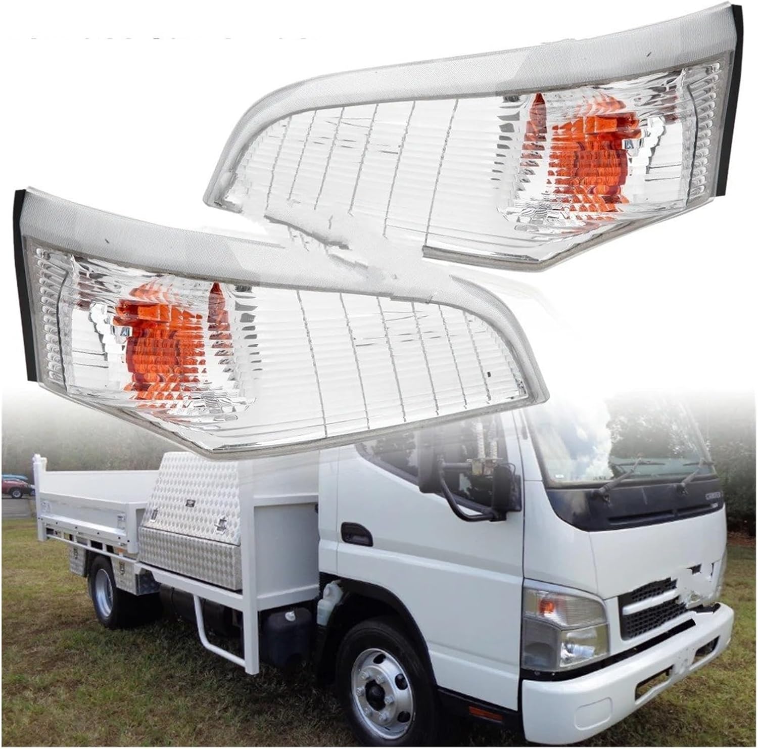 Side Marker Blinker for Mitsubishi for Canter for V-Type for Fuso FE 7/8 2005-2011 Car Front Fog Light Corner Lamp Turn Signal Light Headlights Indicator Lamp Car Turn Signal Lights(1 Pair)