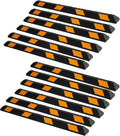 ZONETECH Parking Stopper for Garage Heavy Duty Rubber Parking Curb Stops 72' Garage Parking Stops 12-Pack Premium Quality Garage Wheel Stop Professional Grade w/Yellow Reflective Tape Bolts Included