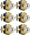 Gobrico Privacy Door Locks Crystal Knobs with Arched Antique Brass Finish,Interior Doorknobs with Lock for Bathroom Bedroom,Heavy Duty Door Handles,6 Pack