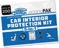 5-in-1 Car Interior Protection Kit Service Auto Shop Kit Covers - 200 Pack | Includes seat, steering wheel, brake, gear shift covers and floor mats to help protect vehicle interiors during service