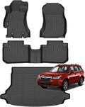 Jenofa-Car Floor Mats for Subaru Forester 2014-2018 All Weather Floor Mats Cargo Liner Waterproof Durable Floor Liners Custom for Forester Accessories Black