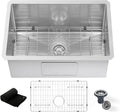 Undermount Kitchen Sink 28 x 19',3D Embossed Surface-18 Gauge 10' Deep Stainless Steel Single Bowl with Accessories