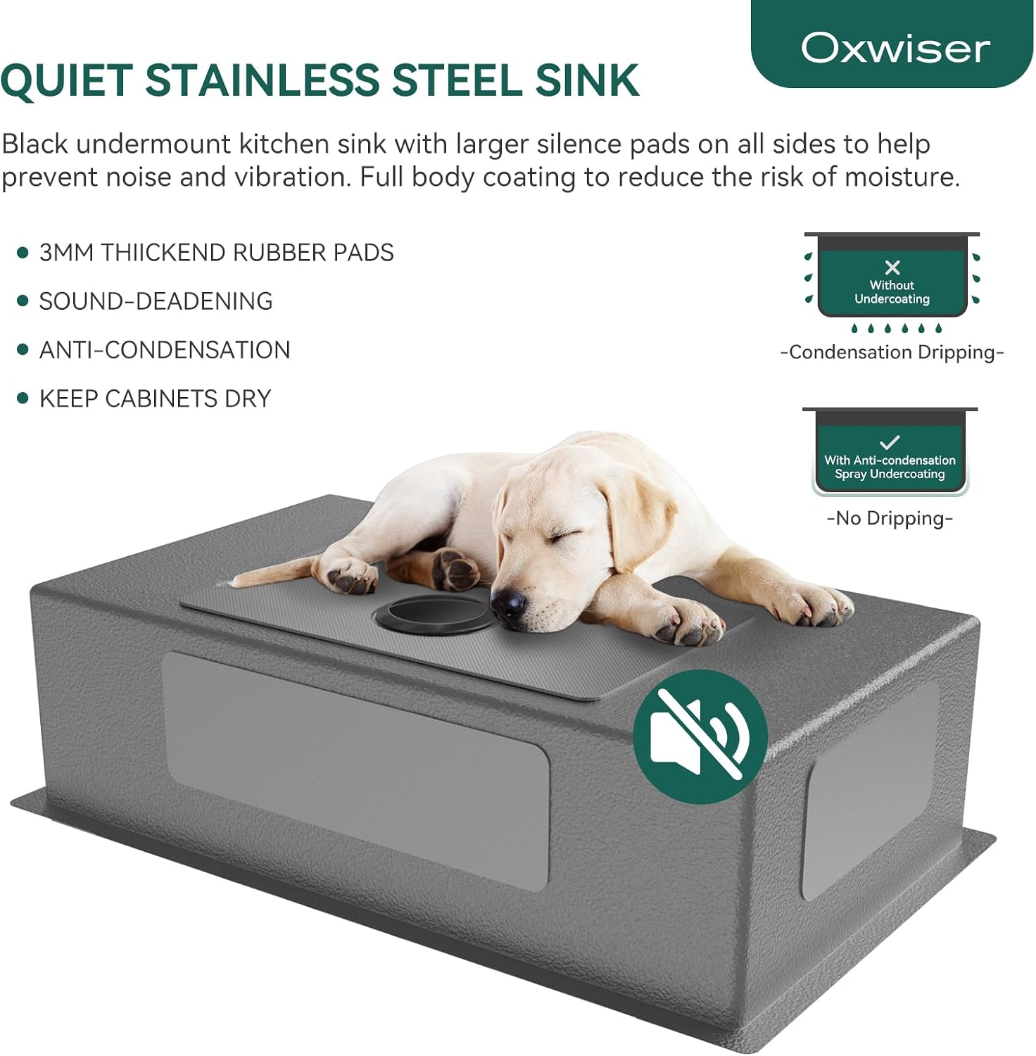 Kitchen Sink 30x18 Inch Undermount Kitchen Sink 16 Gauge Stainless Steel Single Bowl Gun Metal Black Finish with Accessories